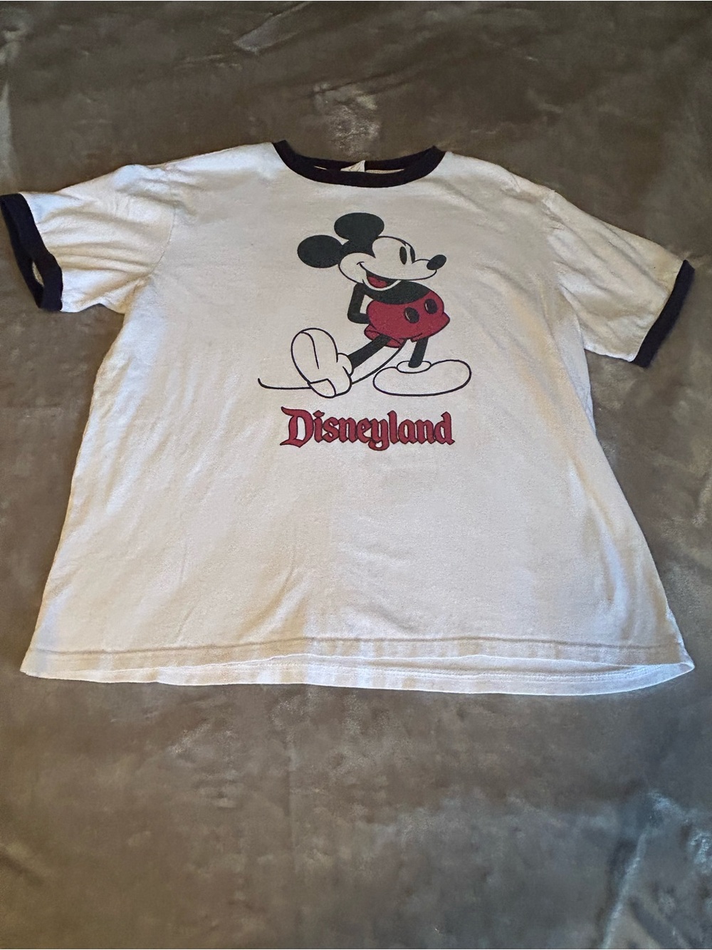 Vintage 1970s/80s Mickey Mouse Disneyland White Ringer T-Shirt